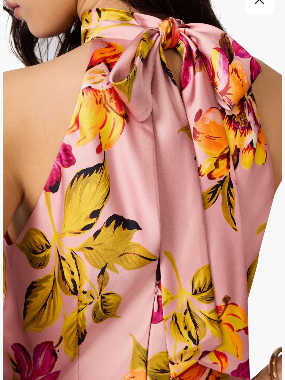 Steve Madden Lara Pink Floral Halter Tie-Neck Maxi Dress Tropical
